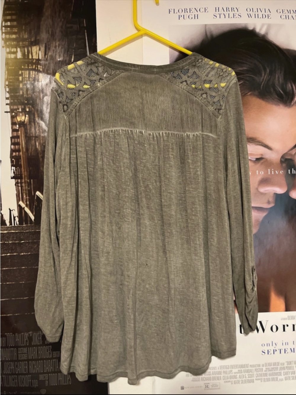 Knox Rose Sage Green Embroidered Boho Tunic - Picture 4 of 6